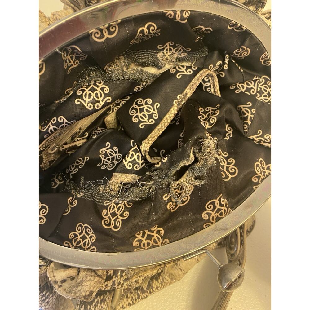 Y2K Jessica Simpson Faux Leather Faux Snake Skin Soho Boho Shoulder Bag Purse - Picture 4 of 12